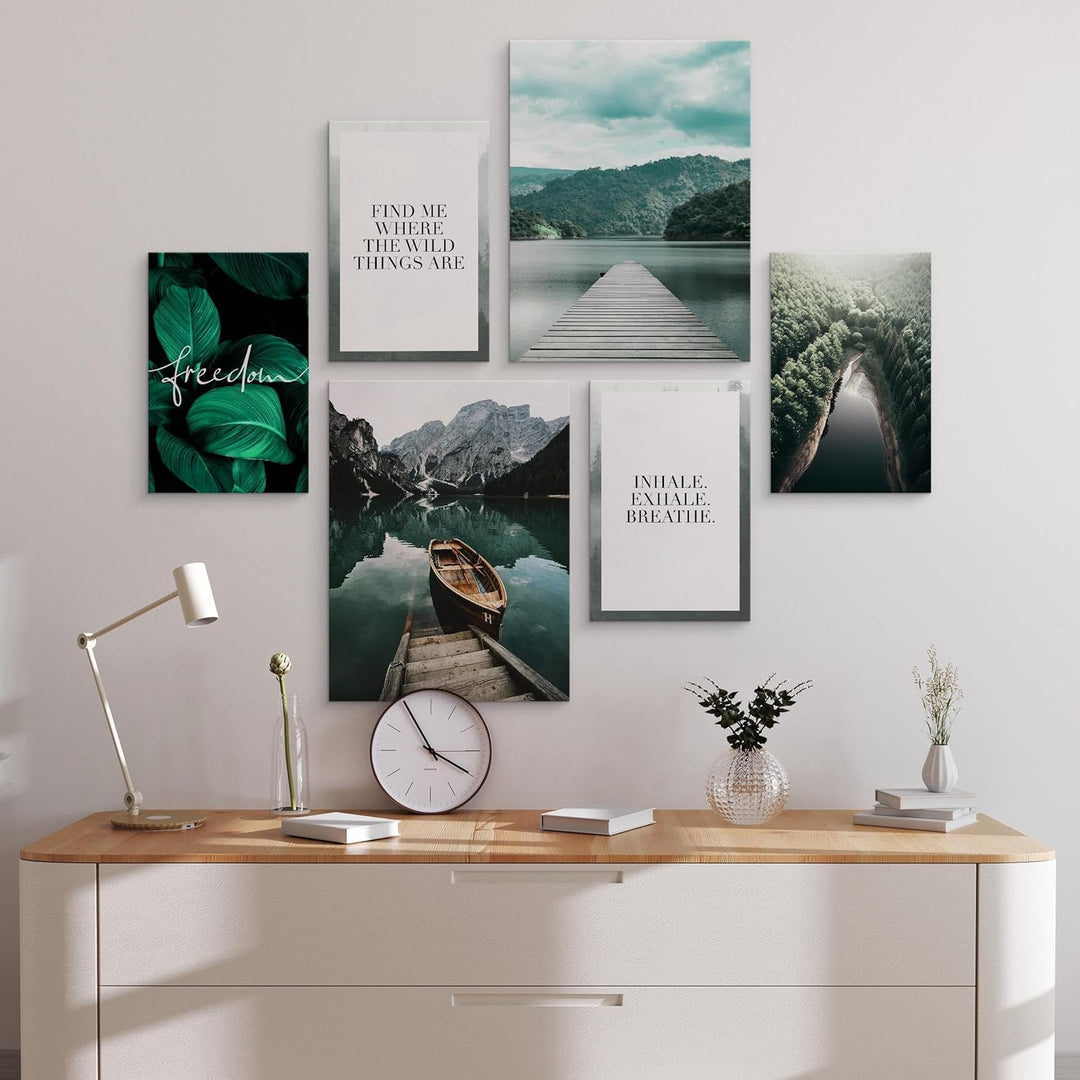 Muralo - Wandbilder Set - Leinwand Bilder Set Aufhängefertig - Bilder für Wohnzimmer Schlafzimmer -