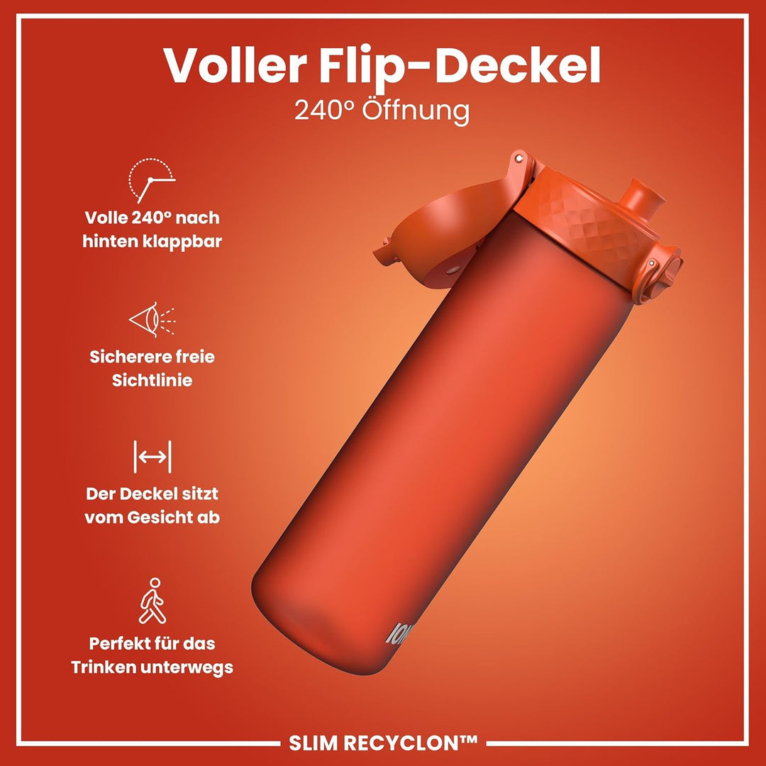ION8 Trinkflasche, Auslaufsicher, Einhandöffnung, Sichere Verriegelung, Spülmaschinenfest, BPA-frei,
