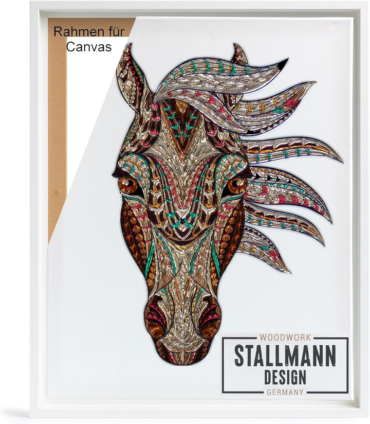 Stallmann Design Schattenfugenrahmen 50x80 cm weiss, Bilderrahmen für Leinwandbilder auf Keilrahmen,