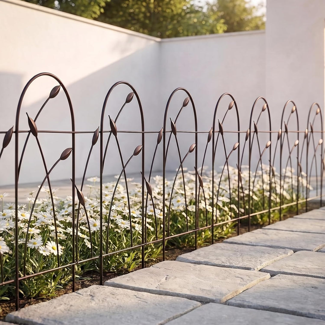 Thealyn Metall dekorative Gartenzaun Grenze, 81 cm x 4.87m, rostfrei Schmiedeeisen Landschaft Zaun f