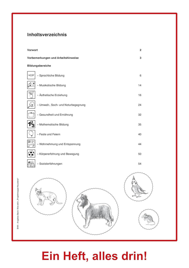 Kita aktiv Projektmappe Haustiere | Hund, Katze, Hamster und weitere Kleintiere, Broschüre