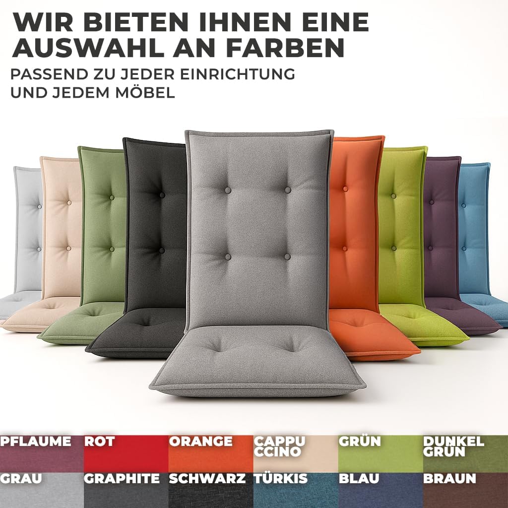 Hochlehner Auflagen 2er Set 120x50x8cm, Wasserabweisend &amp; UV-fest | Premium-Material 200gsm, Extra d