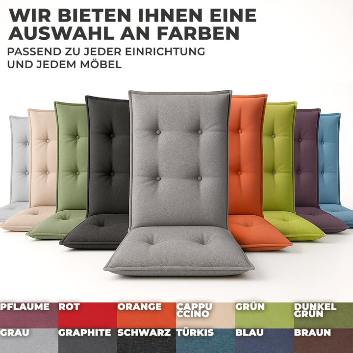 Hochlehner Auflagen 2er Set 120x50x8cm, Wasserabweisend &amp; UV-fest | Premium-Material 200gsm, Extra d