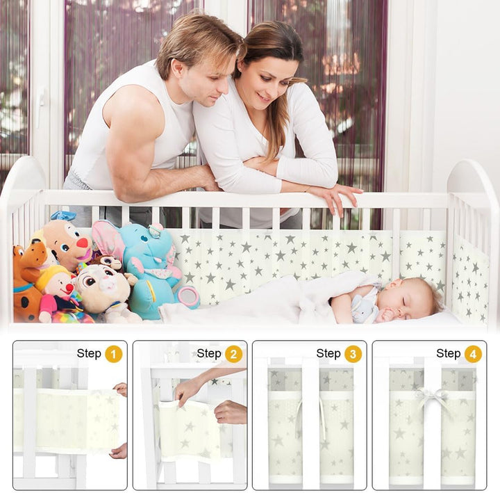Vicloon Bettumrandung Nestchen, Nestchen für Kinderbetten Kantenschutz Baby Babybett, Atmungsaktive