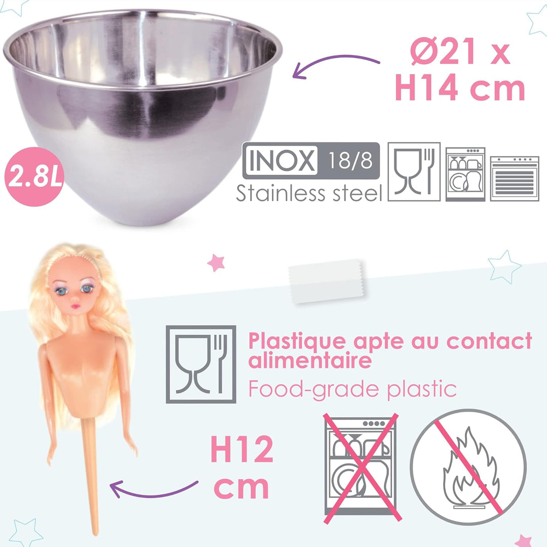 ScrapCooking - Kuchenform Prinzessin - Edelstahlkuppel & Puppenbüste für Prinzessin, Meerjungfrau, I