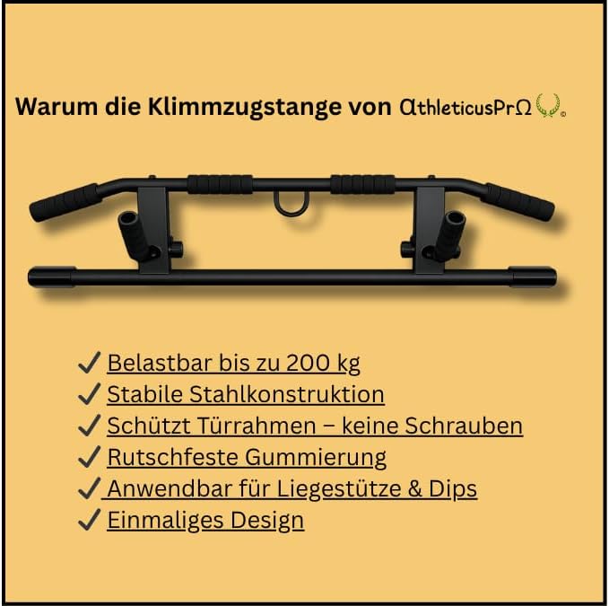 Klimmzugstange Türrahmen, Calisthenics Pull Up Bar mit vielfältigen Griffmöglichkeiten, Mit gutem De