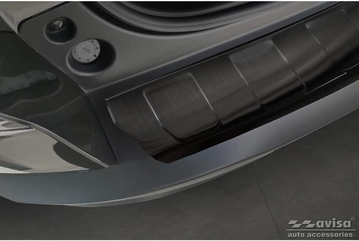 Avisa Schwarz Edelstahl Heckstossstangenschutz kompatibel mit Citroën C5 X 2021- 'Ribs'