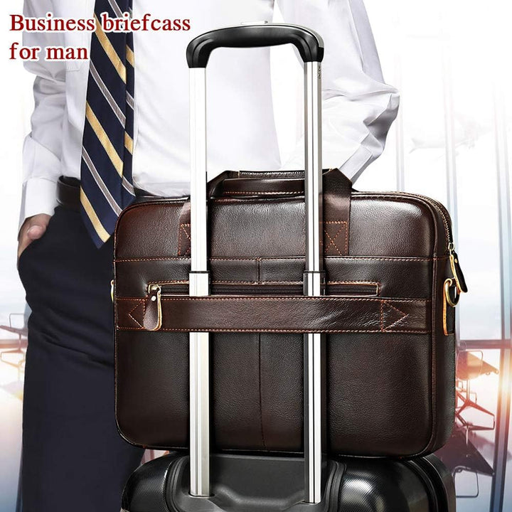 Businesstasche Herren Leder Aktentasche Männer Handtasche Vintage Laptoptasche Arbeitstasche Umhänge