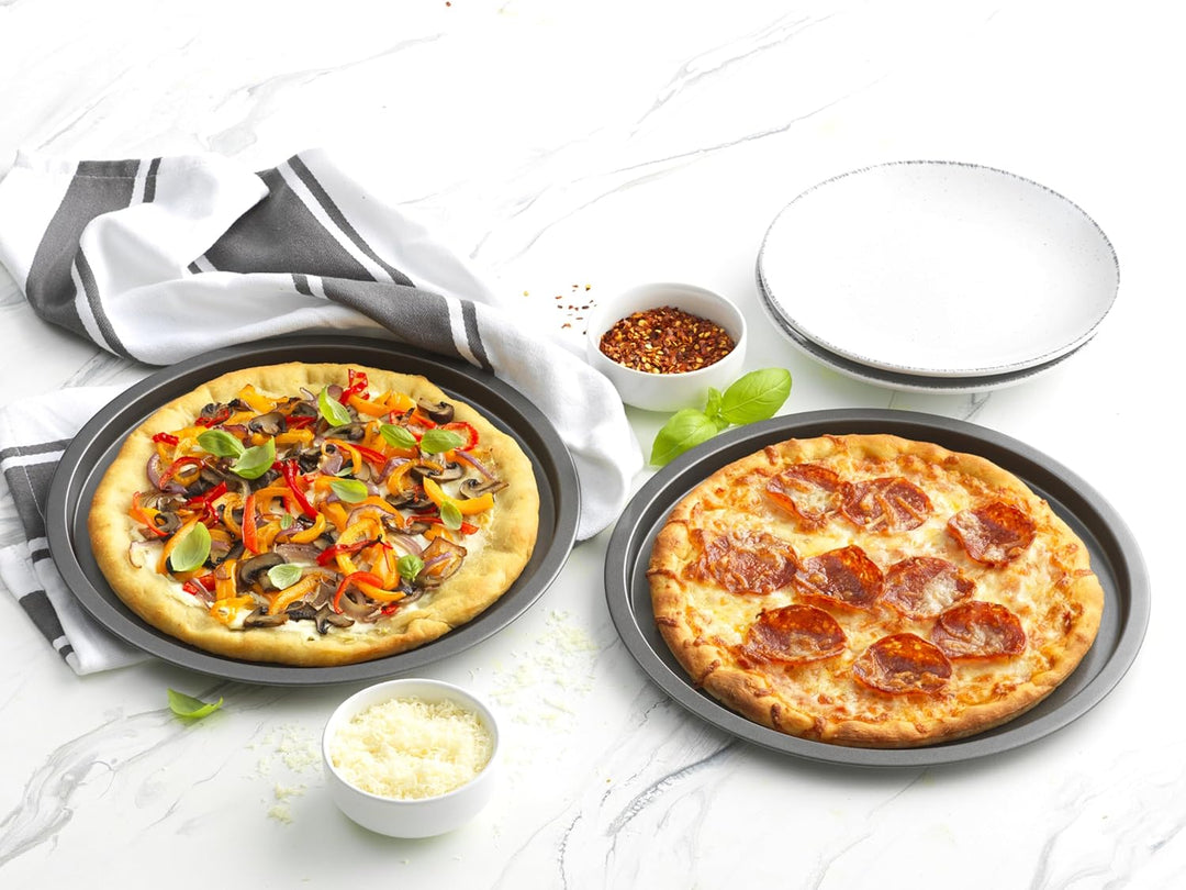 Goodcook Antihaftbeschichtete Pizza-Pfannen, Grau, 4 Stück Grau 10", Grau 10"