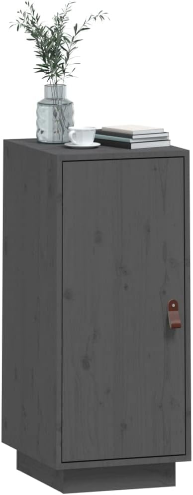 puraday Sideboard Grau 34x40x75 cm Massivholz Kiefer Sideboard Flur Sideboard Wohnzimmer Flur Kommod
