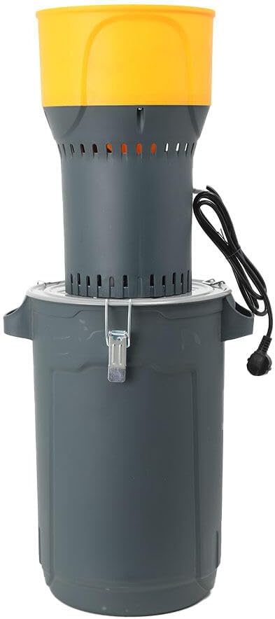 Elektrische Getreidemühle mit 25L Eimer, 1000 Watt Elektromotor,6,5L Einfülltrichter, 300 kg/h, Schr