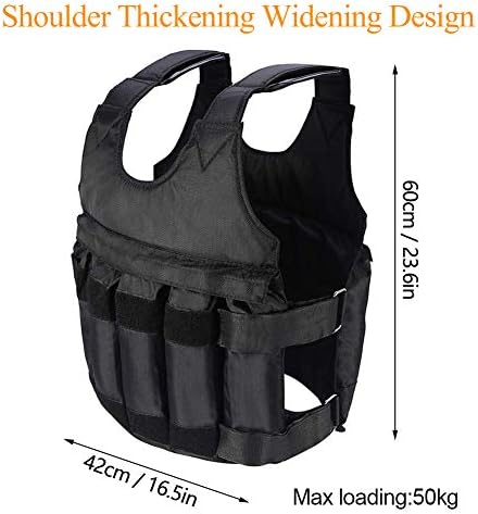 Gewichtsweste, 20/50KG Verstellbare Krafttraining Weight Vest Jacket Trainingsweste Training Fitness