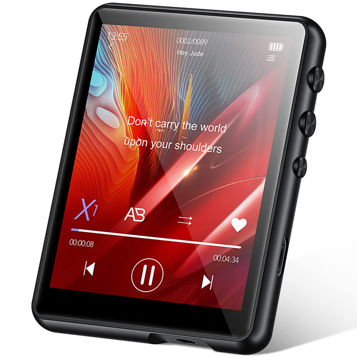 32GB MP3 Player Bluetooth 5.0, Touchscreen HiFi Verlustfreier Ton Musik Player mit Lautsprecher, Lin