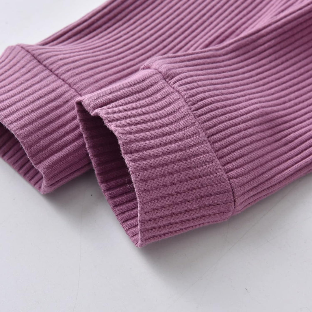 Derouetkia Baby Mädchen Kleidung Kleinkind Mädchen Rüschen Tops Langarm Hose mit Stirnband Outfit Se