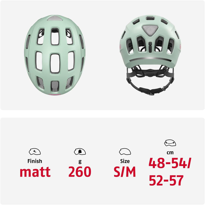 ABUS Fahrradhelm Youn-I 2.0 - mit Licht für Kinder, Jugendliche und junge Erwachsene - für Mädels un