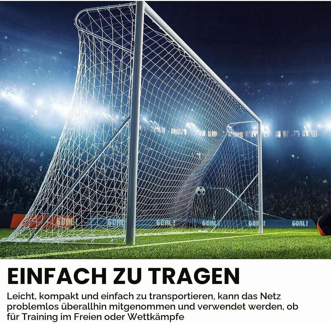 Fussballtornetz 1,8 x 1,2 m, Fussballtor Netz Ersatznetz Polypropylen, Wetterfeste Tornetz für Fussb