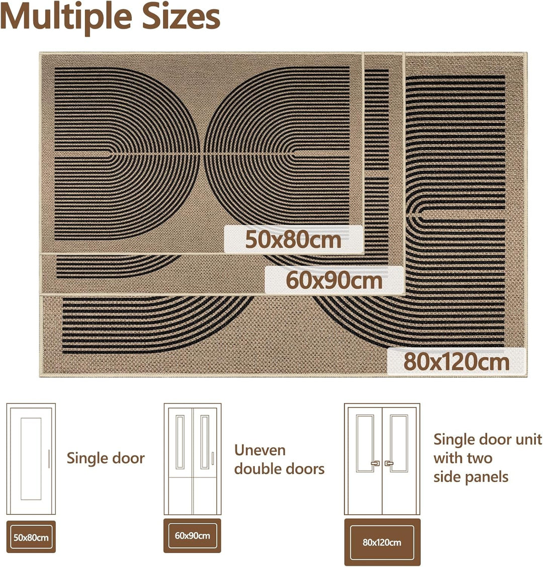 Capslpad Fussmatte aussen und Innen 60 x 90 cm, Jute Aussehen rutschfeste Schmutzfangmatte Dünne Tür
