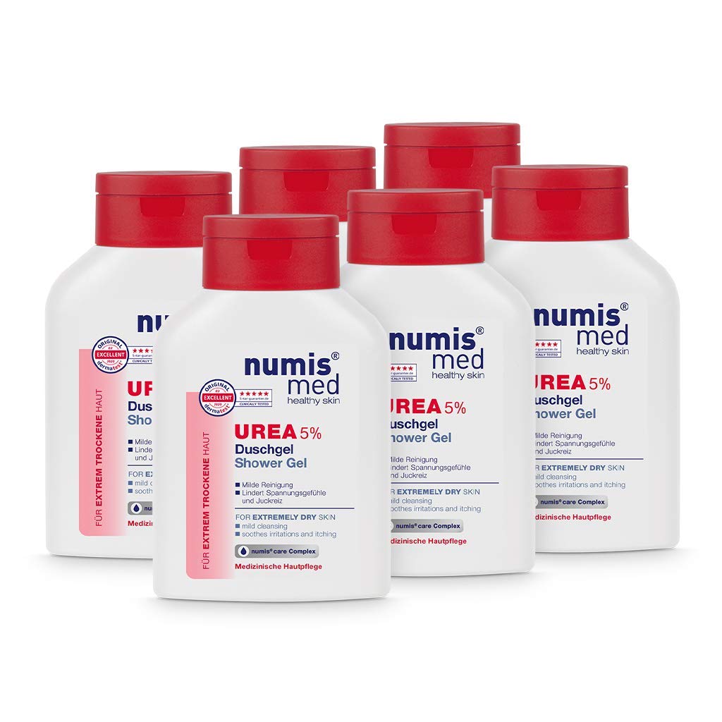 numis med Duschgel mit 5% Urea - Hautberuhigendes Duschgel für extrem trockene, zu Juckreiz neigende