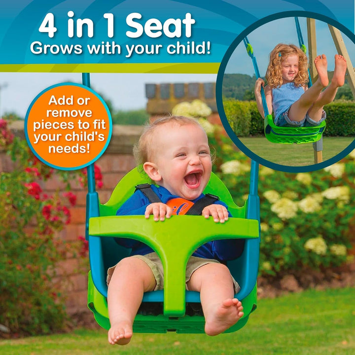 TP Toys TP900 Monate 4 in 1 Verstellbarer Quadpod Baby Schaukelsitz von 6 Motten bis Kinder 8 Jahre,