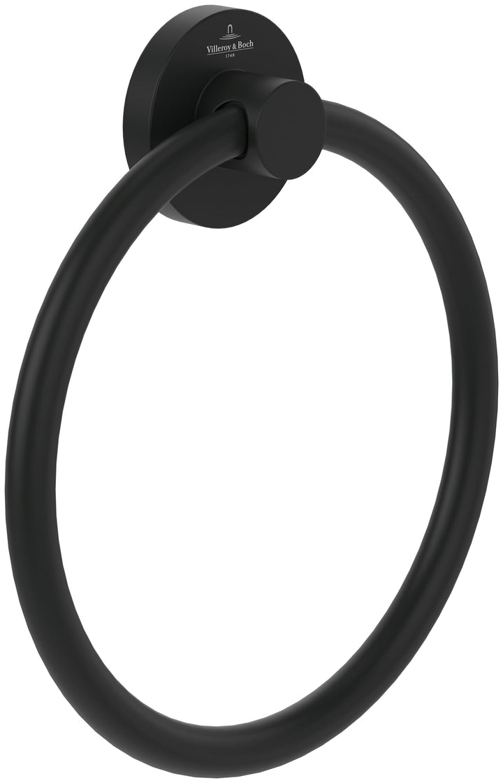 Villeroy & Boch Elements Tender Handtuchhalter, Handtuchring aus Zink für Wandmontage im Bad, Gästeh