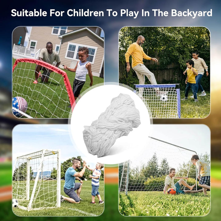 Cyrank Fussballnetz 12x6, Kinder-Fussballnetz für Ersatz-Tornetz und Fussballtorgurte, passend für 6