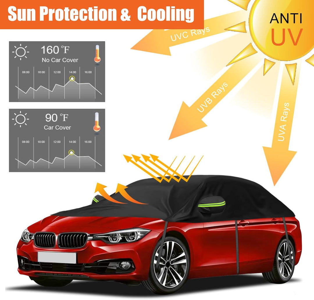 Universelle Halbgarage für Autos 323 * 150 * 49cm, Autoabdeckung Wasserdicht Ersatz für BMW 3 Series