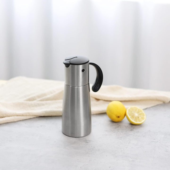 Vucchini Ölspender Edelstahl 300ml, Olivenölflasche mit Vogelähnlichem, Tropffreier, Abnehmbarer Aut