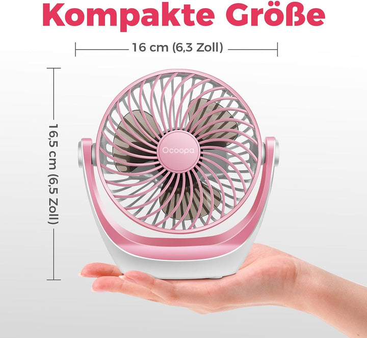OCOOPA USB Ventilator, Ventilator klein Tischventilator mit starkem Luftstrom und Leise Betrieb 3 Ge