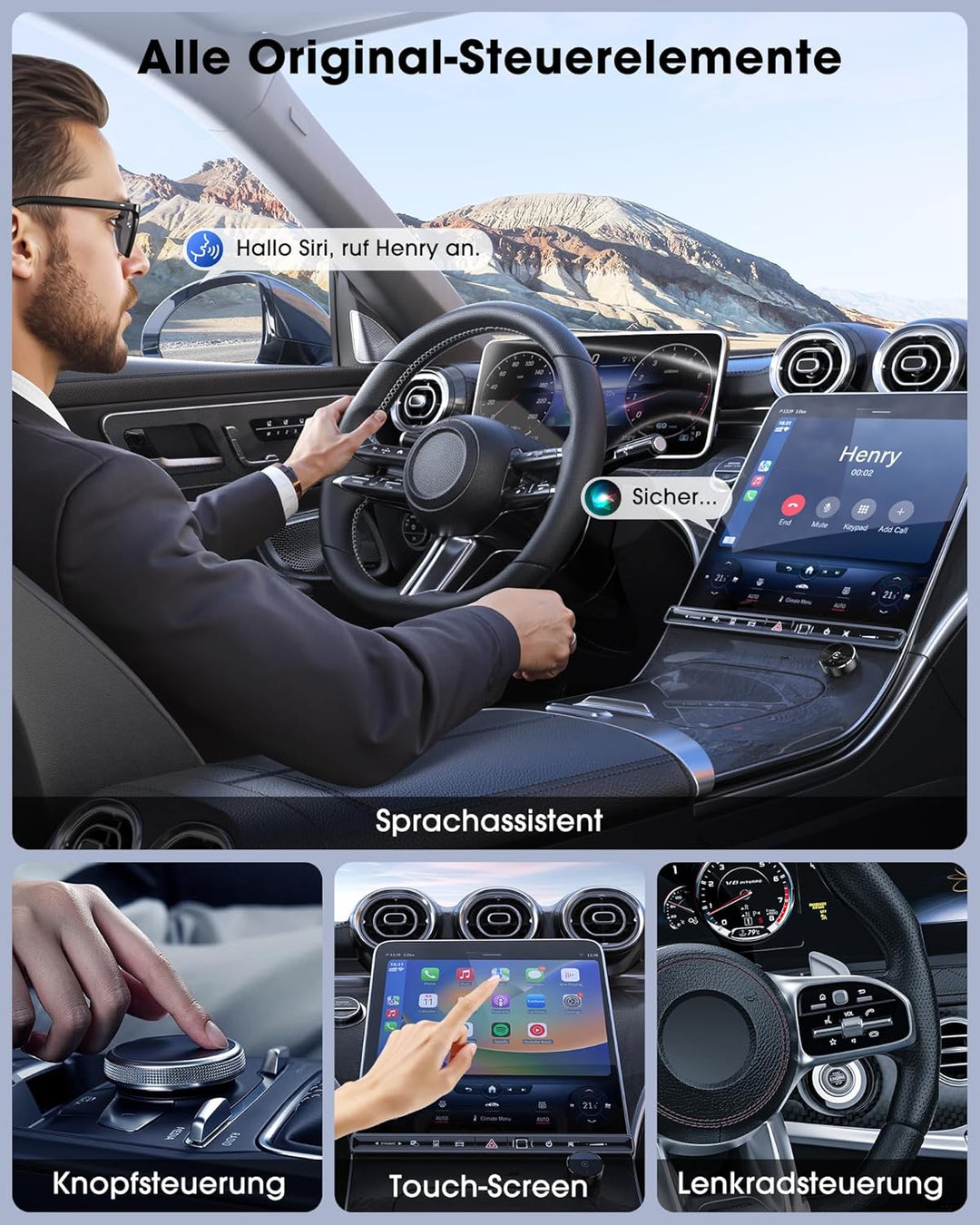 2025 Wireless CarPlay Adapter for iPhone, Converts Factory Wired to Wireless CarPlay Dongle for Cars