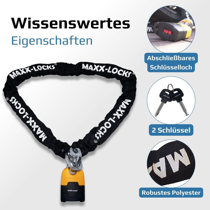 Ohura ART 4 Motorschloss/Scooterschloss - Kettenschloss mit 12mm dicken Schaltern - Art zugelassenes