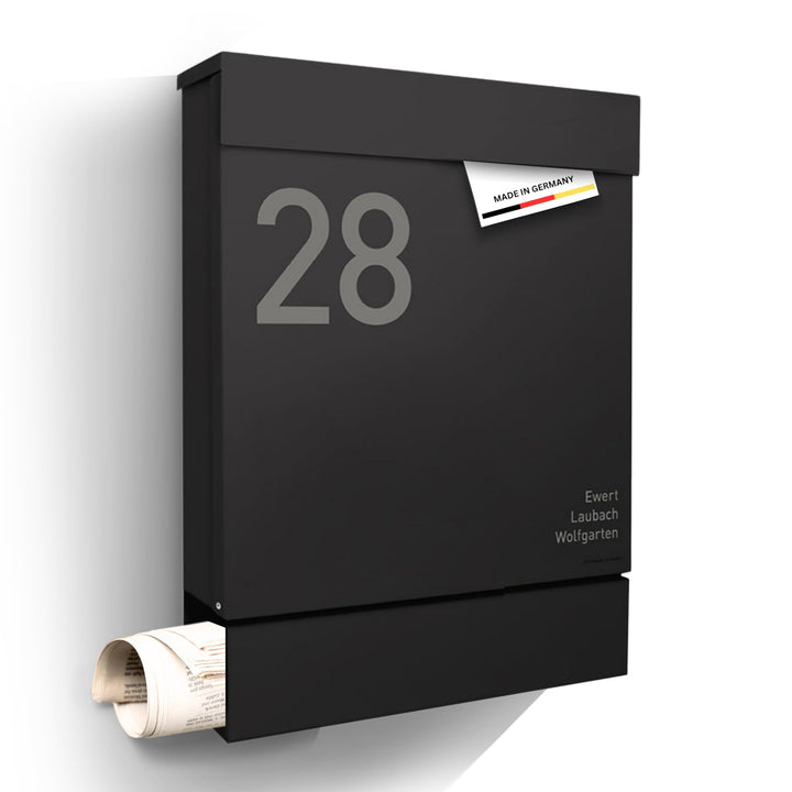 Radius® Designer Briefkasten - personalisiert mit Lasergravur - 10 Jahre Funktions- und Korrosionsga