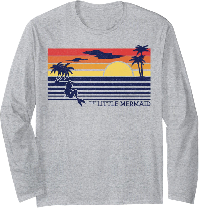 Disney The Little Mermaid Ariel Sunset Retro Silhouette Langarmshirt