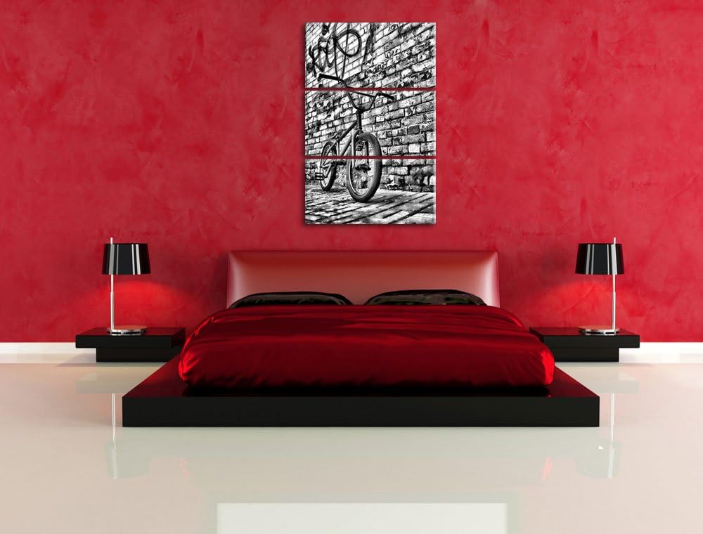 Pixxprint Graffiti BMX Streetart 3Teiler 120x80 cm Leinwandbild Wandbild Kunstdruck