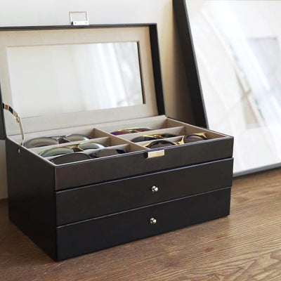 ProCase Brillenbox Sonnenbrillen Displaybox Aufbewahrungsbox aus Leder Brillenschatulle Brillenkoffe