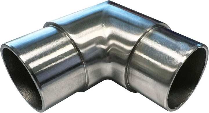 Geländer Eckbogen V2A Bogen 90 Grad Rohr 42,4x2mm Edelstahl Steckfitting Ecke