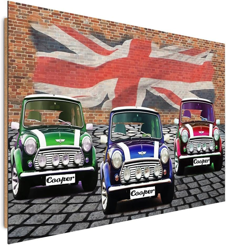 Feeby. Wandbilder - 1 Teilig- 70x100 cm - Bilder Kunstdrucke Deko Panel, MINI COOPER, AUTOMOTIVE, MU