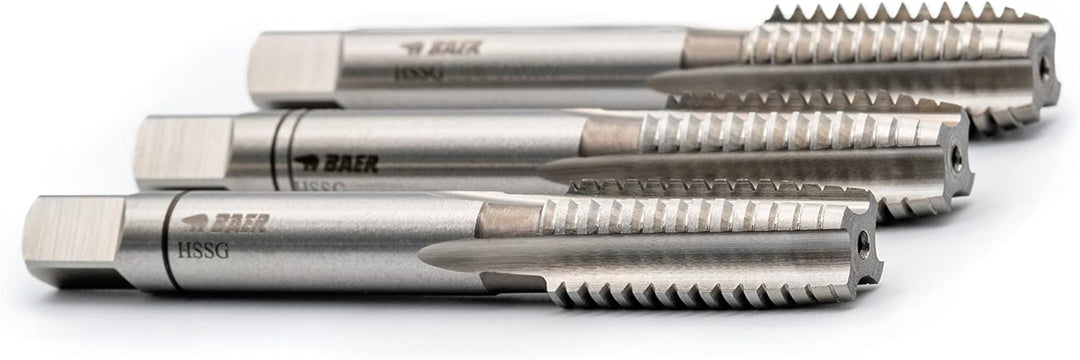 BAER Handgewindebohrersatz HSSG, Handgewindebohrerset 3-tlg. Satz M 8 x 1,25 - Gewindeschneider - Ge