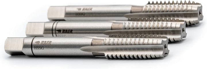 BAER Handgewindebohrersatz HSSG, Handgewindebohrerset 3-tlg. Satz M 8 x 1,25 - Gewindeschneider - Ge