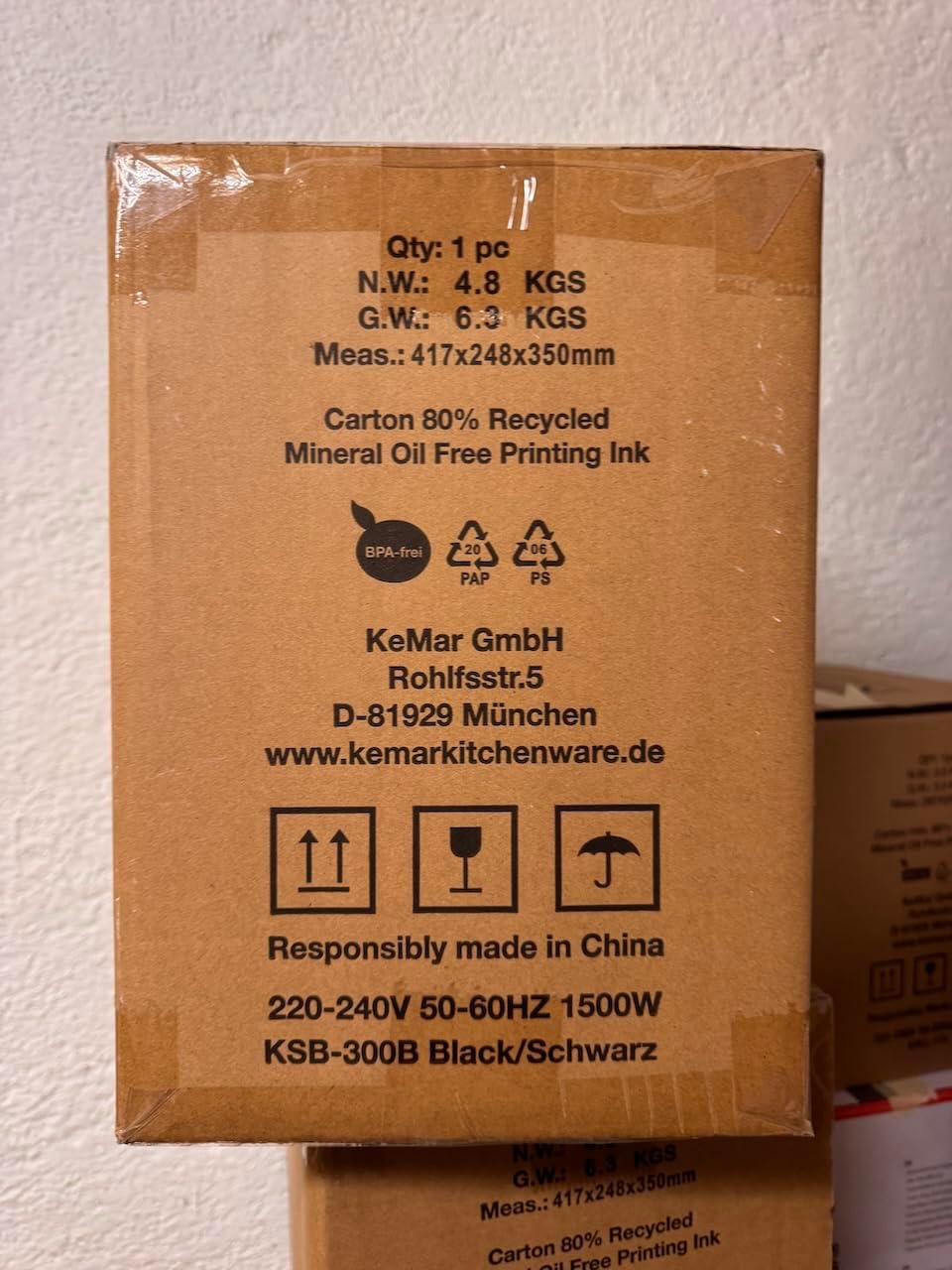 KeMar Standmixer (1500W, 2 Liter) Hochleistungsmixer, Mixer + GRATIS Bambus Trinkhalme - mit Touch B