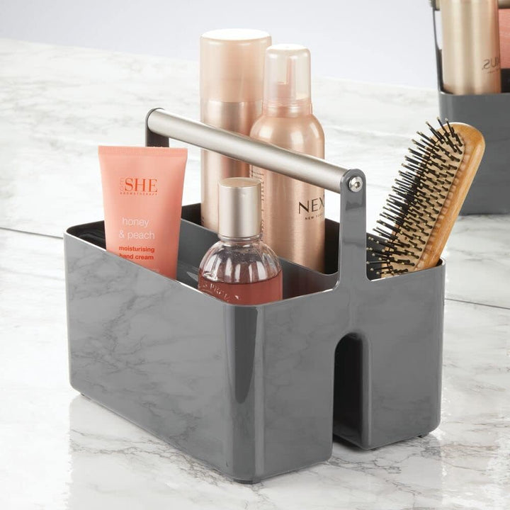 mDesign Badezimmer Aufbewahrungsbox – Korb mit Griff zur Kosmetikaufbewahrung – Bad Organizer mit zw