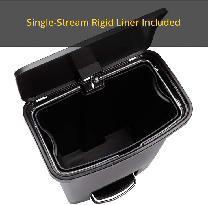Rubbermaid Commercial Products Slim Jim 1883552 90 Litre Front Step Step-On Resin Wastebasket - Beig