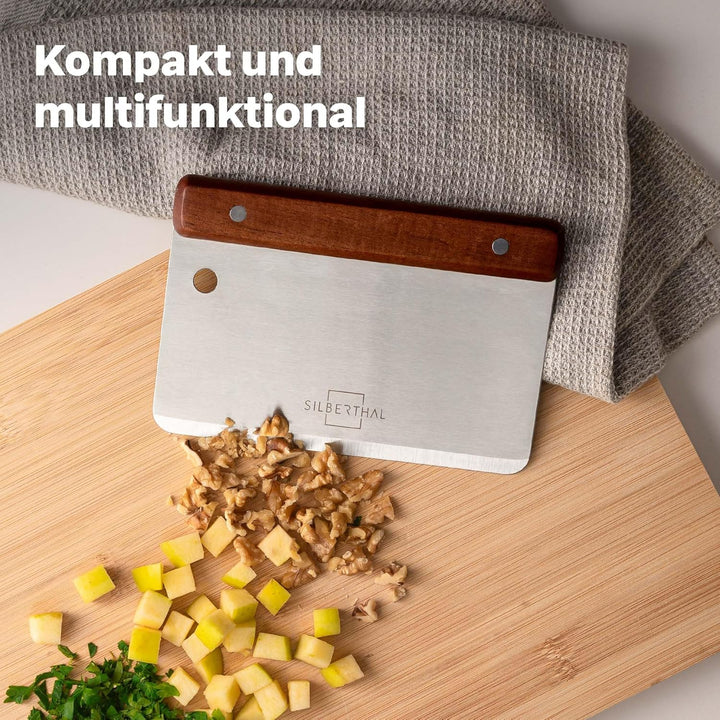 SILBERTHAL Teigkarte Edelstahl 16cm gross - Teigschaber für Brot, Pizza, Gemüse - Teigmesser zum ein
