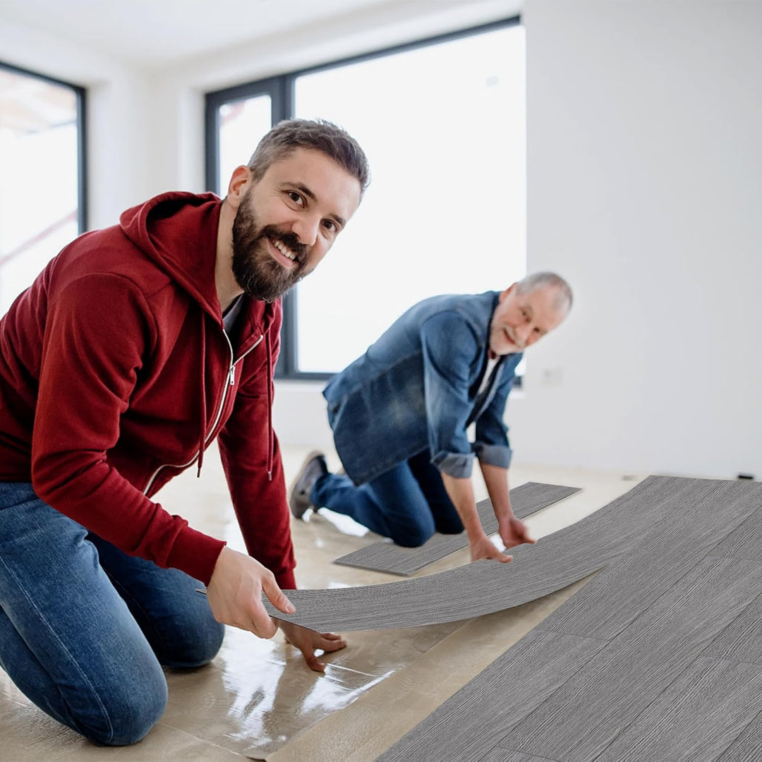 Aufun PVC Bodenbelag Vinylboden Selbstklebend 18 Stück 2.51m², Holzmaserung Bodenfliesen mit Holz-Op