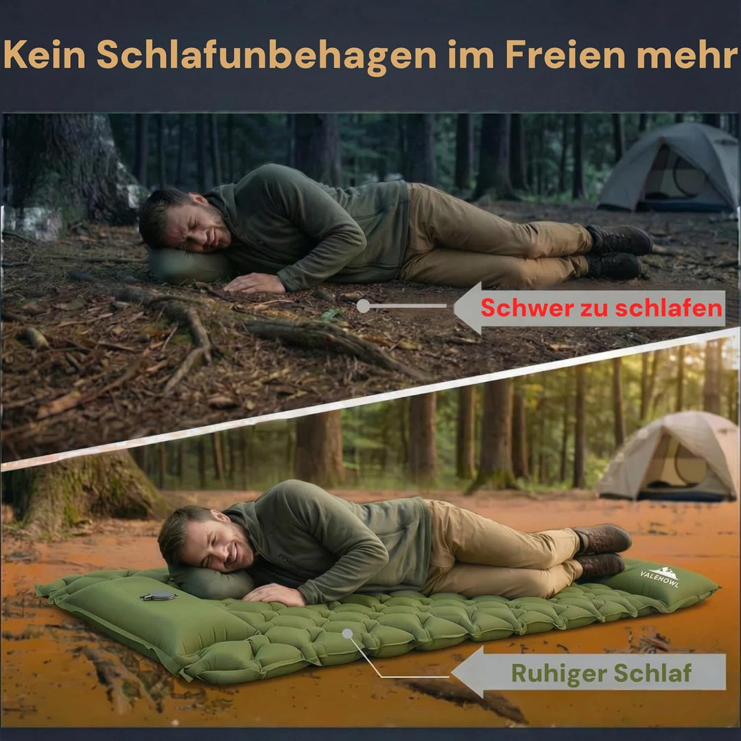 800g Ultraleichte Aufblasbare Isomatte für Camping – R-Wert 3,0 für 4 Jahreszeiten, Langlebige wasse