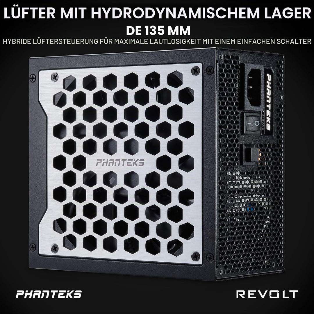 Phanteks (PH-P1600TR_BK01C) Revolt 1600W 80PLUS Titanium, ATX 3.0, PCIe 5.0, voll modular. Nur Netzt