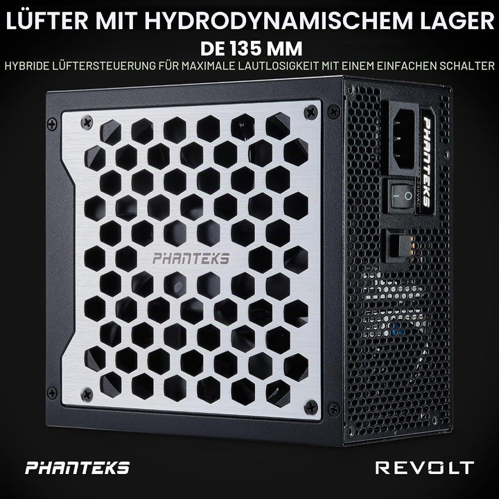 Phanteks (PH-P1600TR_BK01C) Revolt 1600W 80PLUS Titanium, ATX 3.0, PCIe 5.0, voll modular. Nur Netzt