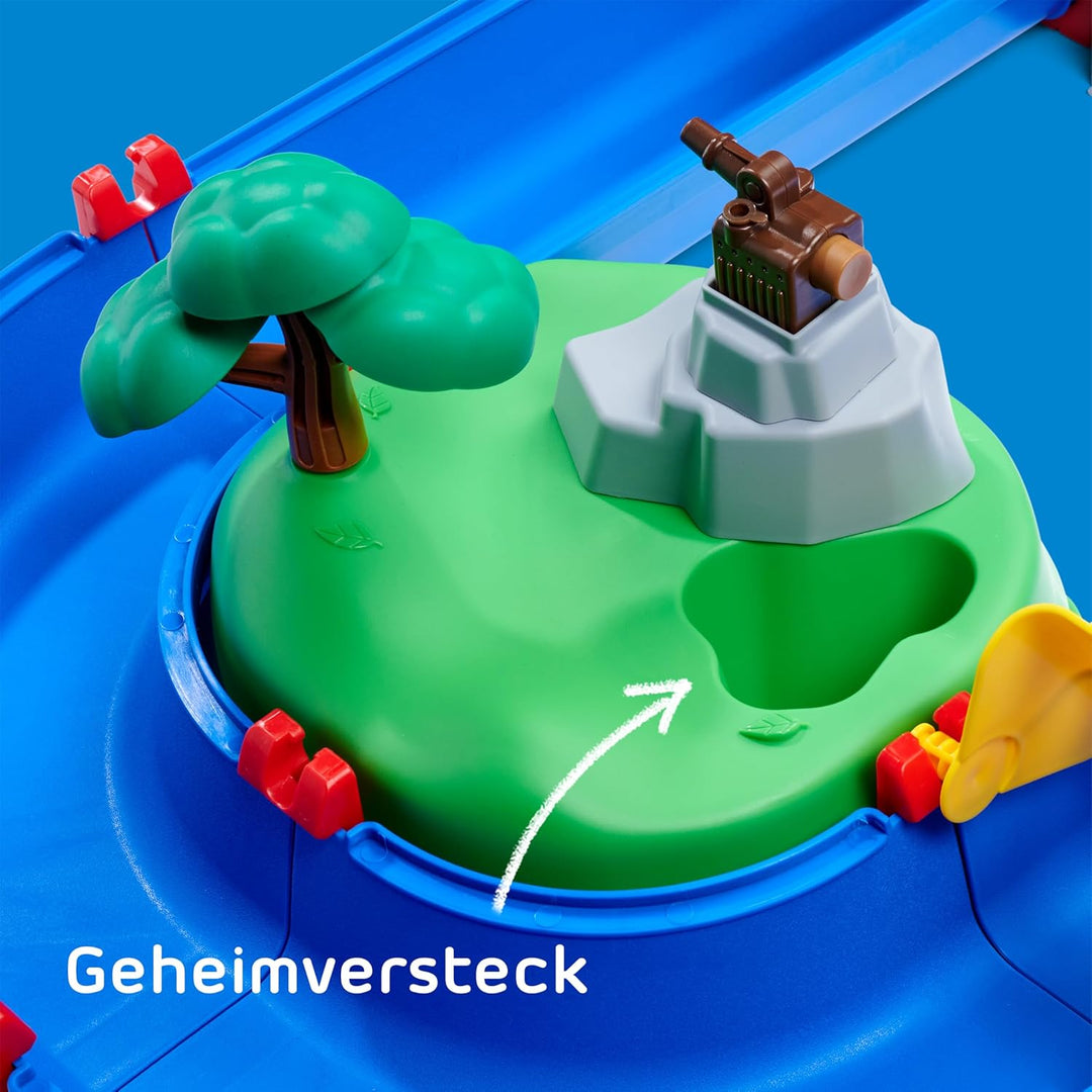 AquaPlay - AdventureLand - Wasserbahn mit Berg, Turm und Stausee, Spieleset inkl. 2 Tierfiguren, Mot