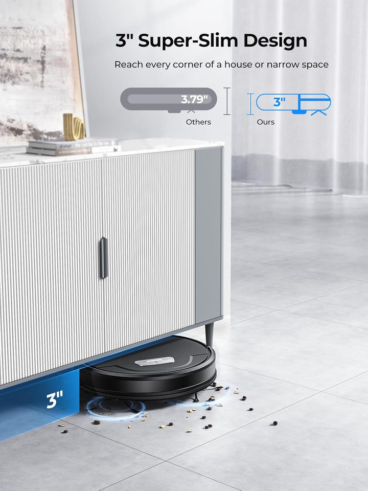 Laresar Clean Saugroboter mit Wischfunktion, 4500Pa Saugroboter, 3 in 1 Staubsauger Roboter funktion