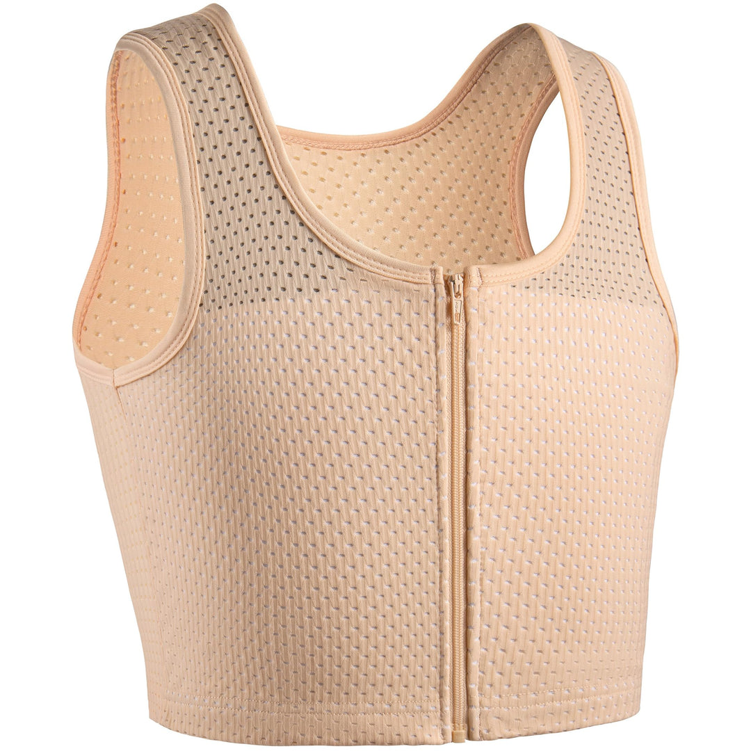 XUJI Brust Binder Atmungsaktive Kompression Binder mit Reissverschluss für Transgender, FTM, Tomboy,