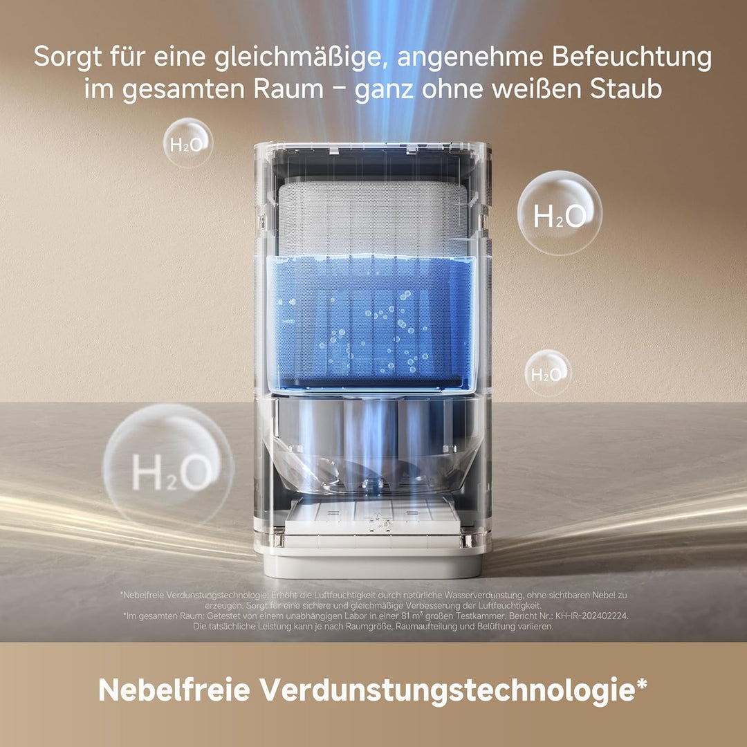 dreame H40 Luftbefeuchter – nebelfreier Verdunstungsluftbefeuchter mit einer Befeuchtungsleistung vo